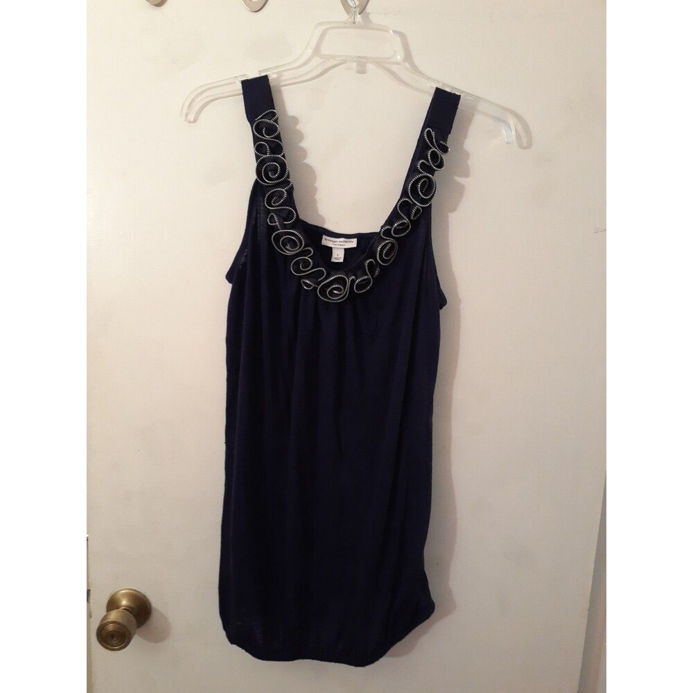 Liz Lange Maternity Women's Blue Sleeveless Pullover Blouse Top Small Dark Navy